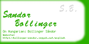 sandor bollinger business card
